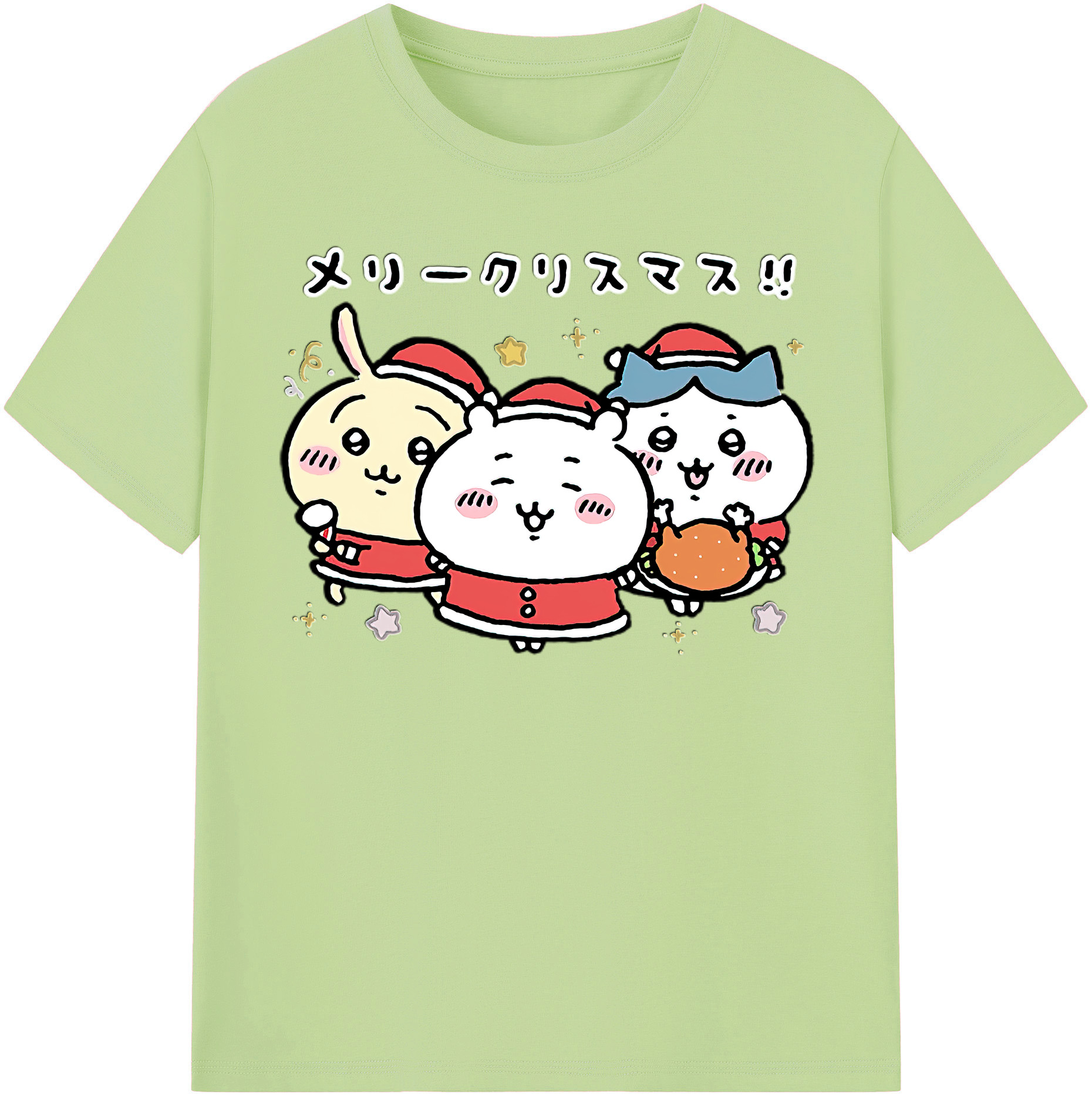 （画像用） ちいかわ ハチワレ Chii-kawa hachiware 綿100％半袖Tシャツ（フロントプリント）